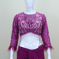 Designer Magenta Saree with Stylish Blouse Party Wear