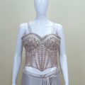 Elegant Silver Designer Saree Blouse Party Wear