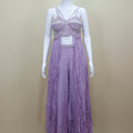 Stylish Lavender Crop Top with Palazzo Set Designer Indo Western Outfit