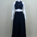 Black Crop Top with Palazzo Dupatta Designer Party Wear Indo Western Set