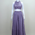 Designer Lavender Crop Top Palazzo Set Dupatta Indo Western Outfit