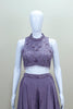 Designer Lavender Crop Top Palazzo Set Dupatta Indo Western Outfit