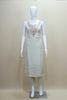 Elegant White Silk Kurta Set with Red Bandhani Dupatta