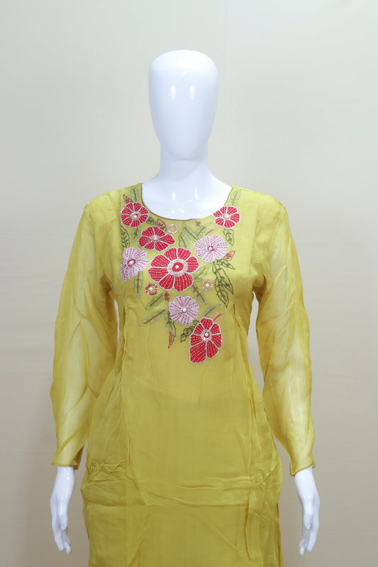 Yellow Kurta Palazzo Set Festive Casual Ethnic Wear