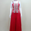 Designer Red Crop Top with Palazzo Pants Set Party Wear