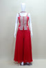 Designer Red Crop Top with Palazzo Pants Set Party Wear