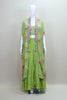 Green Crop Top Palazzo Set with Cape Jacket Designer Party Wear