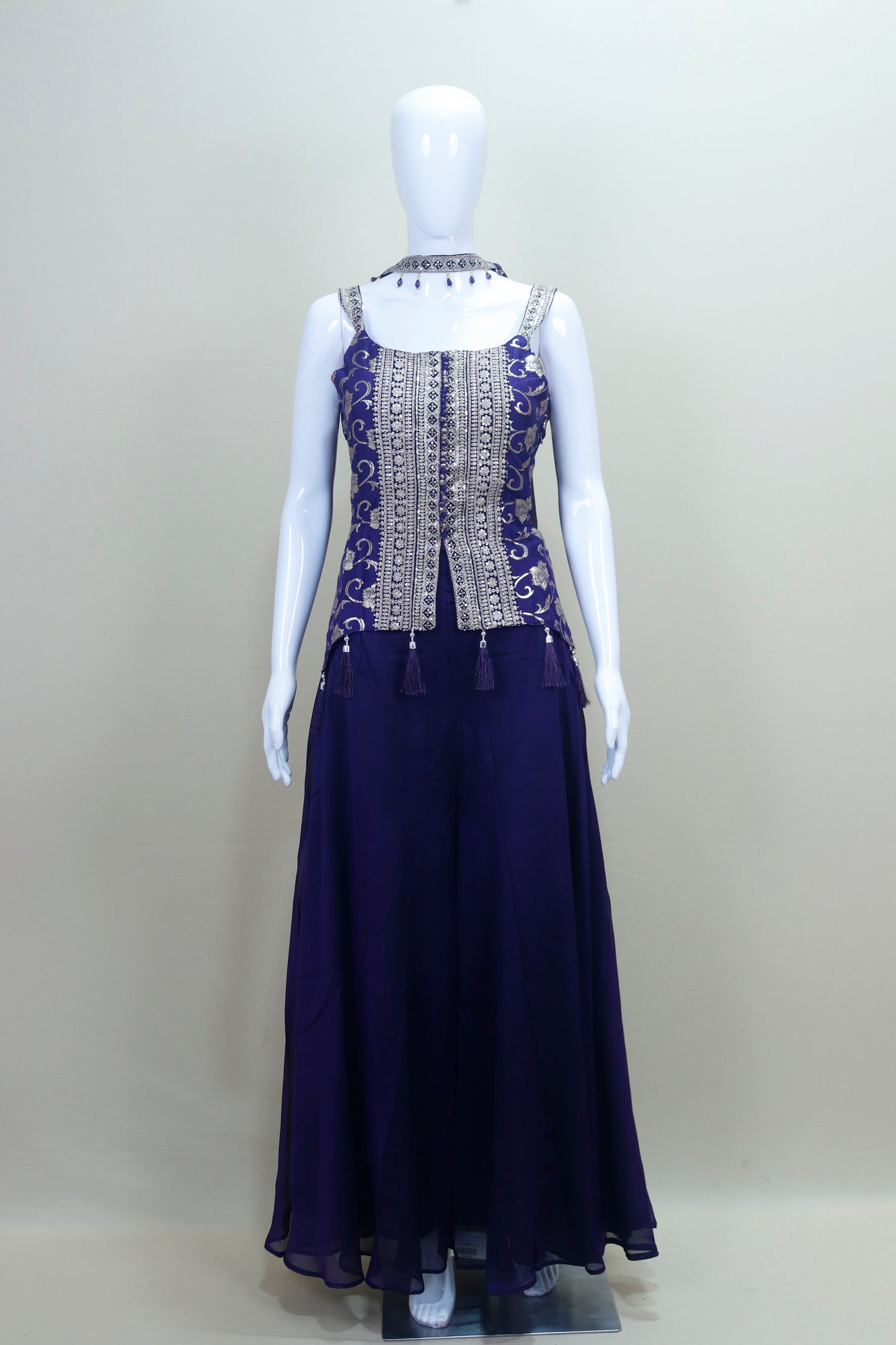 Designer Purple Gown with Dupatta Traditional Indian Outfit