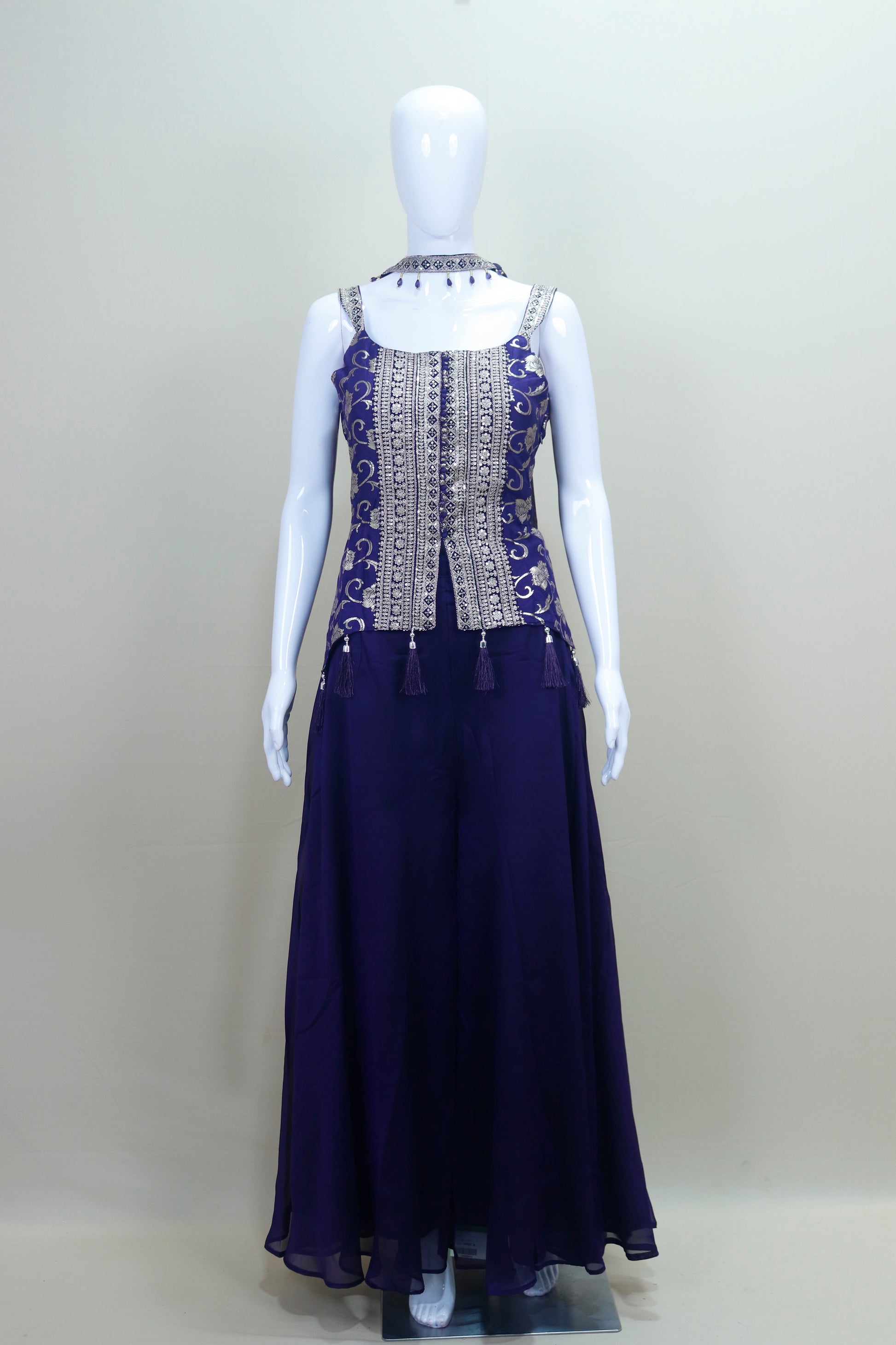 Designer Purple Gown with Dupatta Traditional Indian Outfit