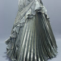 Designer Grey Lehenga Choli with Pleated Skirt Party Wear Outfit
