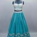 Teal Blue Lehenga Choli with Dupatta Designer Indian Wedding Outfit