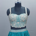 Teal Blue Lehenga Choli with Dupatta Designer Indian Wedding Outfit