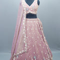 Dusty Pink Lehenga Choli with Dupatta Elegant Party Wear Ensemble
