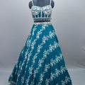 Teal Blue Lehenga Choli with Ombre Dupatta Designer Party Wear