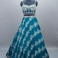 Teal Blue Lehenga Choli with Ombre Dupatta Designer Party Wear