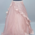 Designer Rose Gold Lehenga Choli Blouse and Sheer Cape Party Wear