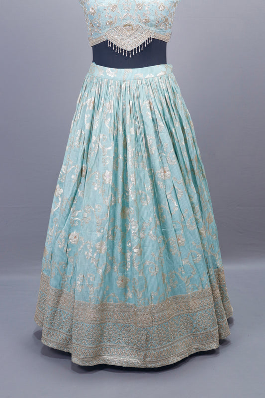 Sea Green Lehenga Choli with Dupatta Designer Party Wear