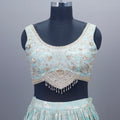 Sea Green Lehenga Choli with Dupatta Designer Party Wear