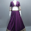 Designer Purple Silk Lehenga Choli Border and Dupatta