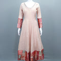 Elegant Beige Silk Anarkali Suit Banarasi Dupatta Detailing
