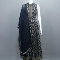 Elegant Black Anarkali Suit Golden Dupatta Party Wear 
