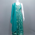 Designer Green Anarkali Suit with Golden Dupatta