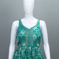 Designer Green Anarkali Suit with Golden Dupatta