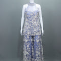 Designer Lavender Sharara Suit with Net Dupatta