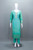 Elegant Green Straight Suit with Banarasi Dupatta Neckline Party Wear