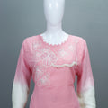 Pink and White Ombre Cotton Salwar Suit Casual Festive Wear