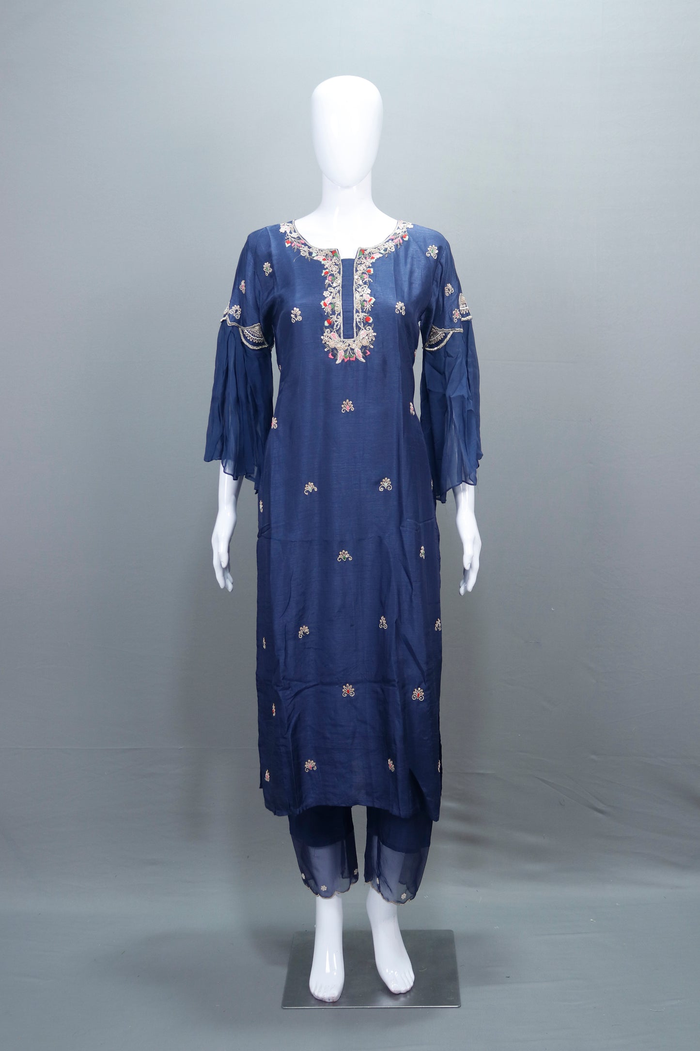 Navy Blue Georgette Kaftan Style Suit Party Wear