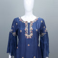Navy Blue Georgette Kaftan Style Suit Party Wear