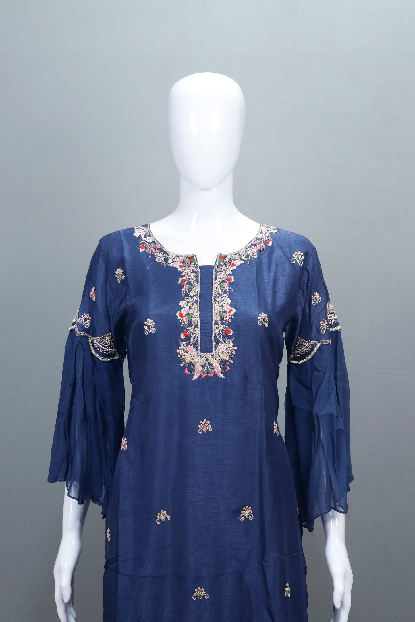 Navy Blue Georgette Kaftan Style Suit Party Wear