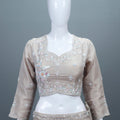 Beige Silk Lehenga Choli with Ombre Dupatta Bridal