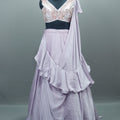 Onion Ruffle Lehenga Blouse Designer Party Cocktail Wear Ensemble