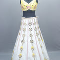 Yellow White Lehenga Choli with Dupatta Designer Party Wear