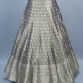 Olive Green Banarasi Silk Lehenga Choli Blouse Dupatta