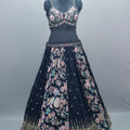 Navy Blue Lehenga Choli with Dupatta Designer