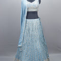 Sky Blue Silk Lehenga Choli with Dupatta  Party Wear Designer Lehenga