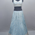Sky Blue Silk Lehenga Choli with Dupatta  Party Wear Designer Lehenga