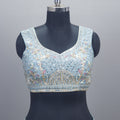 Sky Blue Silk Lehenga Choli with Dupatta  Party Wear Designer Lehenga