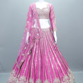 Violet Bridal Lehenga Choli Sheer Dupatta Designer Party Wear