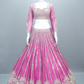 Violet Bridal Lehenga Choli Sheer Dupatta Designer Party Wear