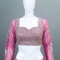 Violet Bridal Lehenga Choli Sheer Dupatta Designer Party Wear