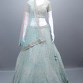 Mint Green Bridal Lehenga Choli Set Designer Party Wear