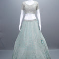 Mint Green Bridal Lehenga Choli Set Designer Party Wear
