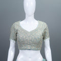 Mint Green Bridal Lehenga Choli Set Designer Party Wear