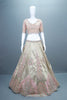 Pastel Pink and Beige Bridal Lehenga Silk Choli with Dupatta