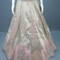 Pastel Pink and Beige Bridal Lehenga Silk Choli with Dupatta