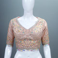 Pastel Pink and Beige Bridal Lehenga Silk Choli with Dupatta